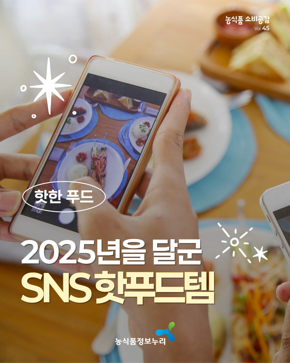농식품 소비공감 Vol. 45. 핫한 푸드. 2025년을 달군 SNS 핫푸드템. 농식품정보누리