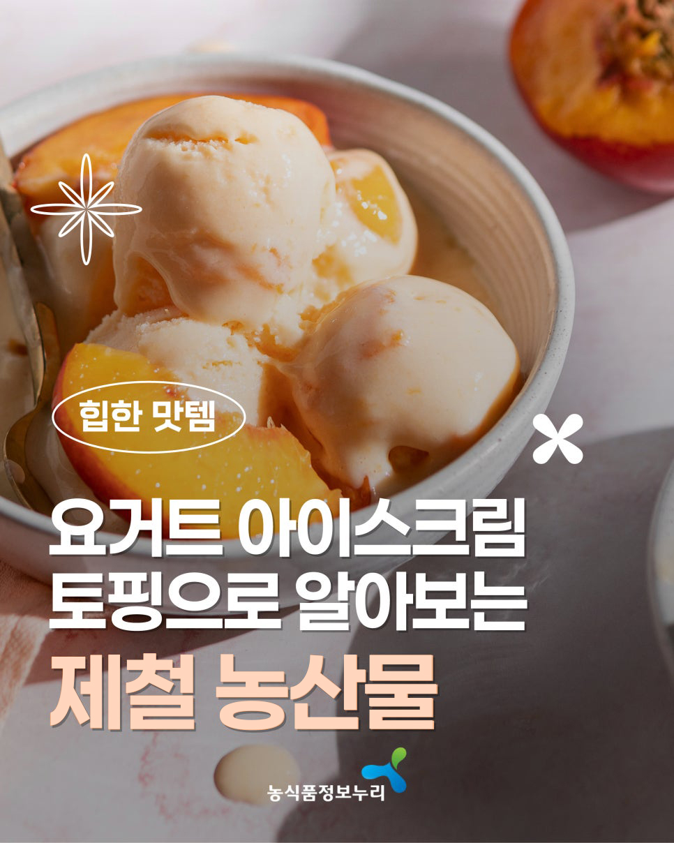 힙한 맛템. 요거트 아이스크림 토핑으로 알아보는 제철 농산물. 농식품정보누리